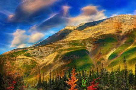 Hdr - clouds, summer, landscape, beauty, colors, nature, shadows, hdr, mountains, sky