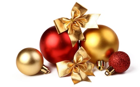 Christmas Balls - pretty, magic, christmas balls, red balls, golden balls, holiday, red, magic christmas, decorations, merry christmas, golden, xmas, decoration, ball, happy new year, beautiful, balls, photography, christmas decoration, beauty, gold, colors, lovely, christmas, new year, bow