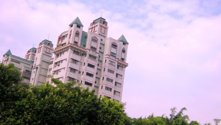 Building - apartment, tree, green, building