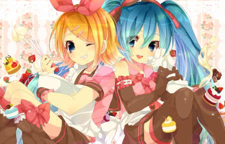 Hatsune Miku Delicious - girls, cake, vocaloids, miku