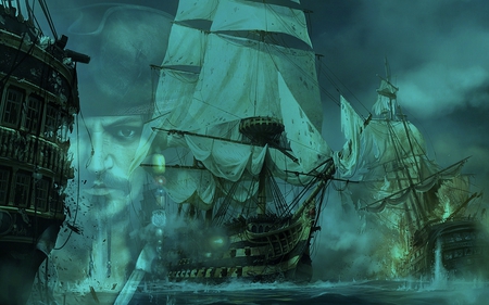 The Pirate King - fantasy, dream, pirate, boat