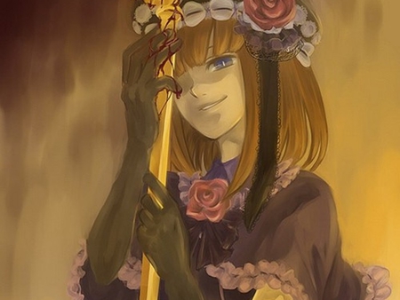 Eva-Beatrice - witch, anime, girl, rose, umineko