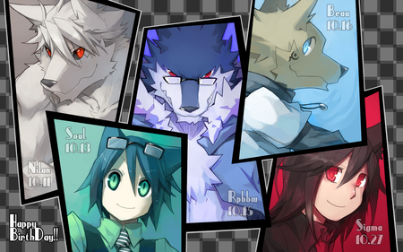 kemono - human, boy, furry, wolf, girl, color, kemono