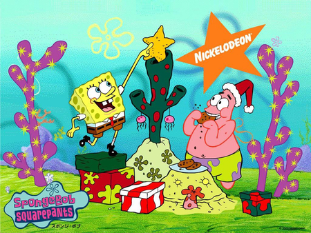 SPONGE BOBS CHRISTMAS - sponge, cartoon, patrick, bob, christmas