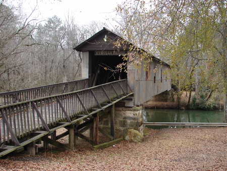 Kylmulga Covered Bridge - covered, water, sky, bridge