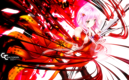 Yuzuriha Inori - anime girl, female, guilty crown, hot, vector, cool, sweet, cg, cute, text, yuzuriha ionri, 3d, pink hair, sexy