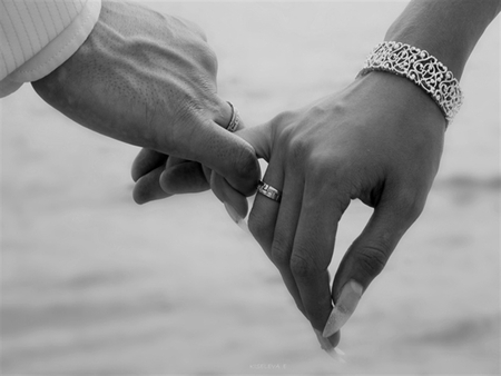 If This World Were Mine - black and white, romance, hand, love