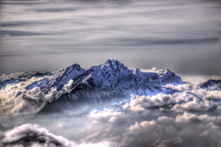 Above the clouds - clouds, blue, amazing, beauty, white, nature, above, background, mountains, sky