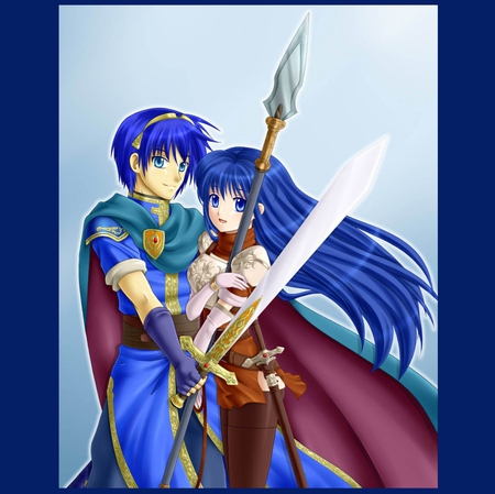 I Will Protect You - sword, friendship, love, like, girl, blue, fire emblem, care, boy