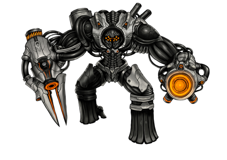 Gia - golem, white, mecha, gia, weapon