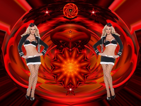 Red Star Express - eye candy, collage, 3d, fractal, abstract