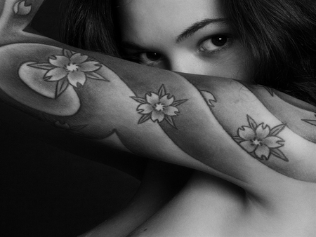 Perfection in my Eyes - woman, face, beauty, eyes, black and white