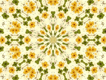 Kaleidoscope of Yellow Flowers - flowers, kaleidoscope, yellow, green