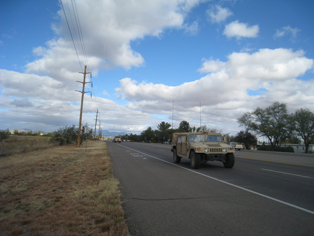 Humvee - truck, road, humvee, desert