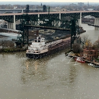 Ore Boat on the Cuyahoga River