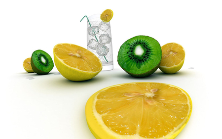 ❀ღ*•.��.•*❖❀ LEMON & KIWI ❀ღ*•.��.•*❖❀ - ice, fruits, lemon, kiwi