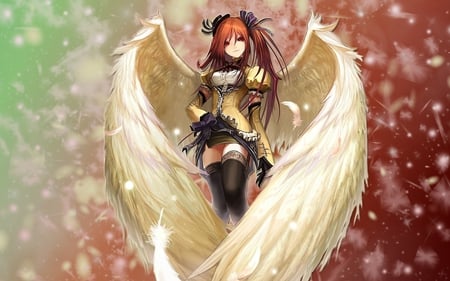 Angel - hat, pretty, anime, female, original, wings, angel