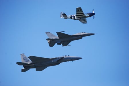 Airshow Burke Lakefront Airport - airshow, airplanes, sky, blue, memorial day, airport, patriotic, military