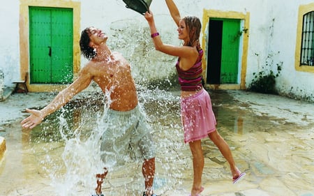 Shower - woman, love, hot, couple, man, water, summer, shower