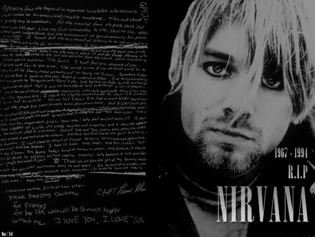 kurt cobain - male, death, people, sad, note, band, singer, man, entertainer, rock, nirvana