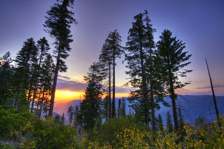 Sunset at Glacier Point - glacier point, yosemite national park, sunset, twilight