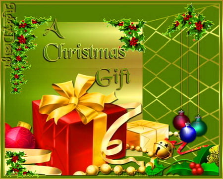 My gift to you is Peace, joy and love - red, decorations, green, gifts, gold, christmas