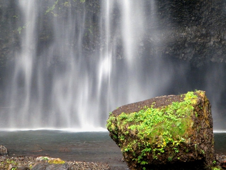 Whispering Waterfall - water, rock, fall, spray