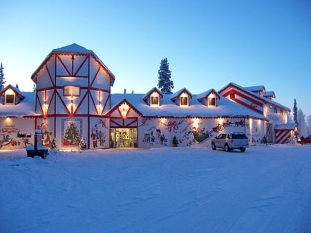 Santa Claus House - house, cold, snow, alaska, santa claus