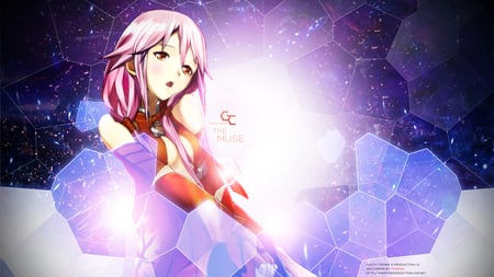 The Muse - anime, female, purple, muse, guilty crwon, pink hair, yuzuriha inori