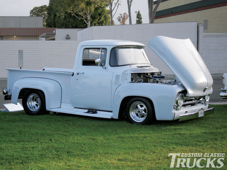 1956 Ford F-100 - white, ford, truck, 56