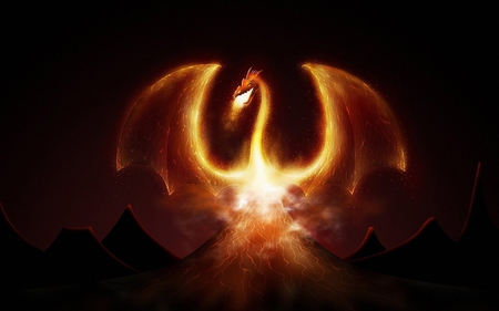 Fire Bird - hd, cgi, wings, fire, bird