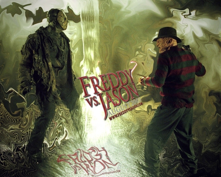 FREDDY VS JASON - fight, horror, jason, freddy