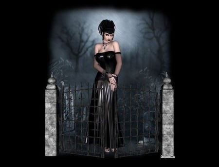 Captivity, prison are waiting vainly - fantasy, pretty, capitivity, fallen, goth, dark, misty, angel