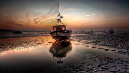 The Dry Season - glow, cool, hdr, golden, boat