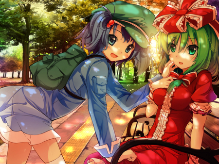 Xmas friends - anime, girl, christmas, friend