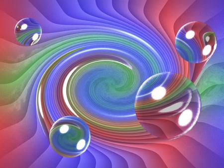 Multi-Colored Swirl with Bubbles - bubbles, swirl, colors, abstract