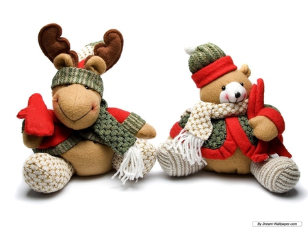 READY FOR WINTER - bear, winter, holiday, moose, cute