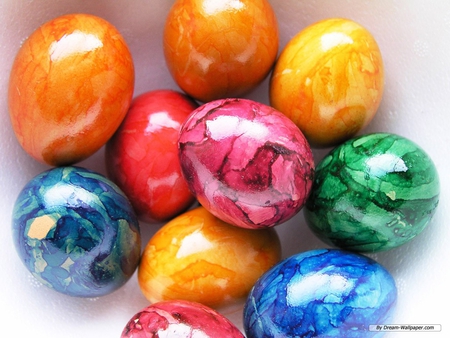 SHINNY EASTER EGGS - eggs, easter, colorful, easter eggs, holiday, shinny