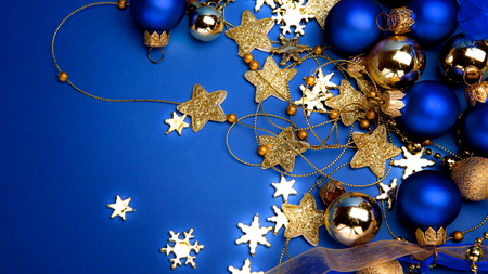 Christmas Decorations - pretty, magic, blue, christmas balls, stars, christmas decorations, golden balls, holiday, magic christmas, decorations, merry christmas, golden, xmas, decoration, ball, happy new year, beautiful, balls, photography, christmas decoration, beauty, gold, colors, lovely, blue balls, christmas, new year, christmas stars