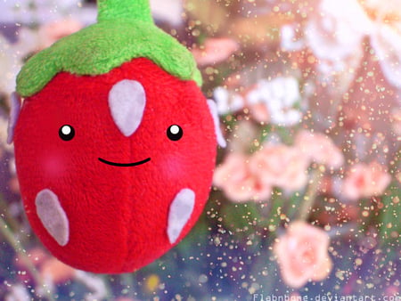 strawberry - stuff, strawberry, funny, red, fruit, toys, nice, photgraphy