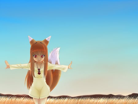 Spice and Wolf - wolf, cute, apple, spice