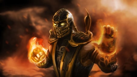 Scorpion - ultimate, mask, fire, fight, fatality, mortal kombat, evil