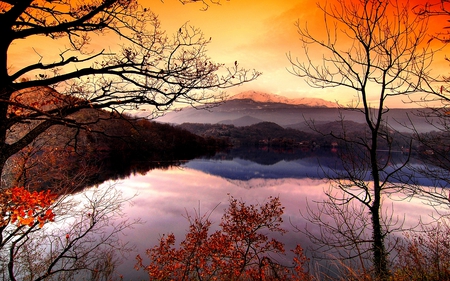 BEAUTIFUL LAKE - lake, trees, reflection, mountain