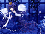 Anime angel queen in blue