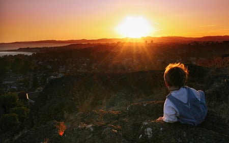 â€áƒ¦*â€¢*â–â€facing-the-sunset â€áƒ¦*â€¢*â–â€ - nature, sunset, baby, mountain