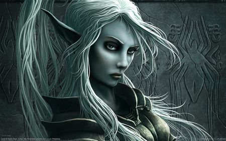 Feriel - female, digital art, girl, eye, feriel, cg, witch, elf, digital painting, fantasy, hd, kerem beyit