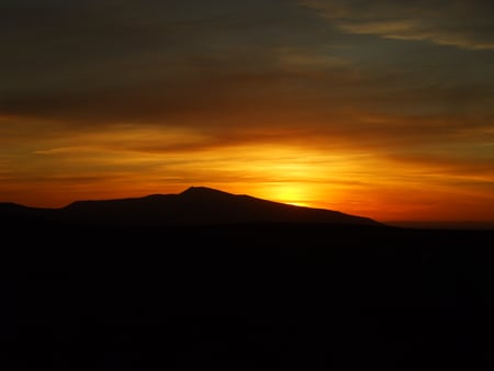 Amazing Sunset on Tongariro track - tramping, yellow, hiking, night, mountain, sky