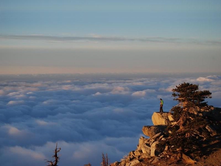 Above the Clouds - clouds, person, mountain, sky