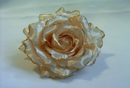 Champagne Fabric Flower - nice, art, photography, flowers, fabric, rose