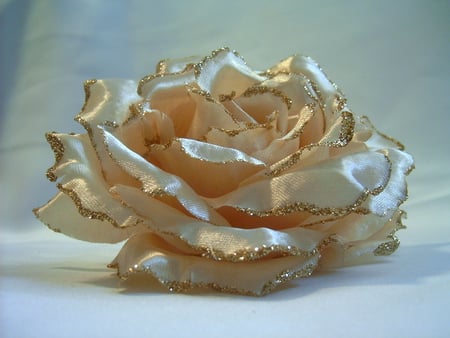 Champagne fabric flower2 - nice, art, photography, flowers, fabric, rose